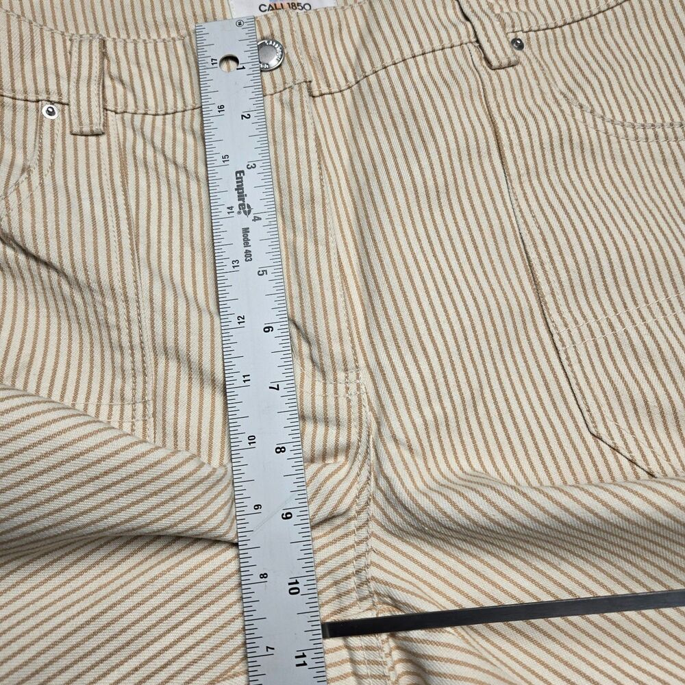 Cali 1850 Womens Pants 11 Tan Brown Striped Wide Leg High Rise Boho Juniors - Picture 6 of 16